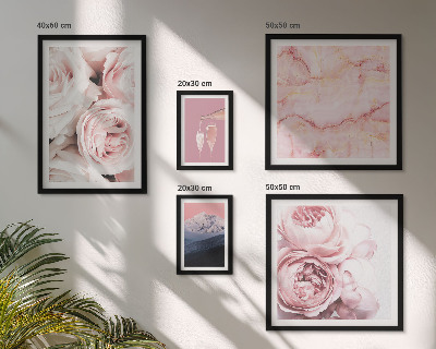Decorațiune de perete set tablouri Flori roz accent elegant