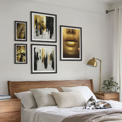 Decorațiune de perete set tablouri Fețe de plante în stil glamour