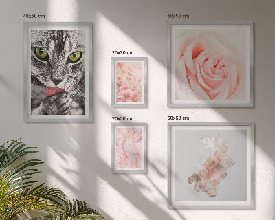 Decorațiune de perete set tablouri Pisici trandafiri nuanțe delicate