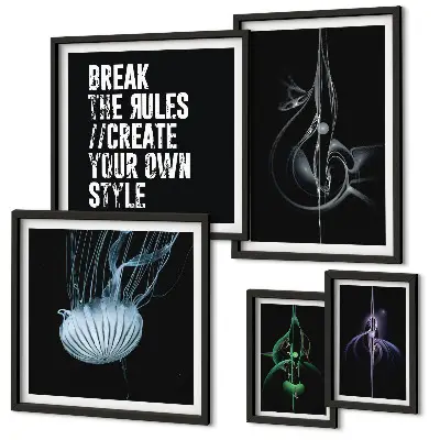 Poliptic înrămat cu motive creative abstracte