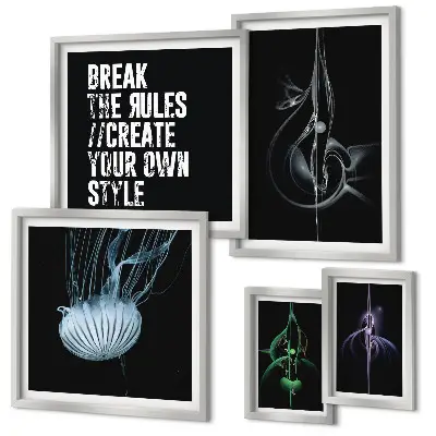 Poliptic înrămat cu motive creative abstracte
