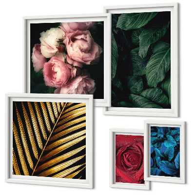 Decorațiune de perete set tablouri Motive florale vegetale