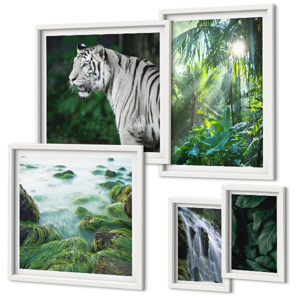 Polyptic înrămat Animale tropicale din natură