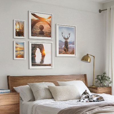 Decorațiune de perete set tablouri Natura, animalele sălbatice, în armonie