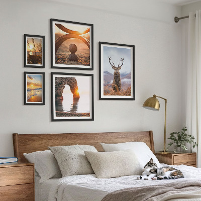 Decorațiune de perete set tablouri Natura, animalele sălbatice, în armonie