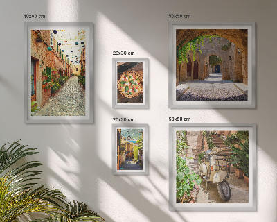 Decorațiune de perete set tablouri Străzi fermecătoare cu preparate italienești