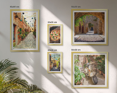 Decorațiune de perete set tablouri Străzi fermecătoare cu preparate italienești