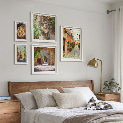 Decorațiune de perete set tablouri Străzi fermecătoare cu preparate italienești