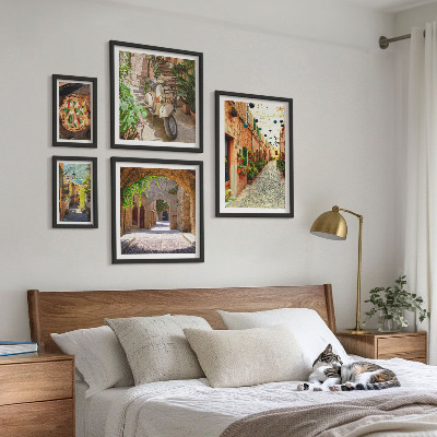 Decorațiune de perete set tablouri Străzi fermecătoare cu preparate italienești
