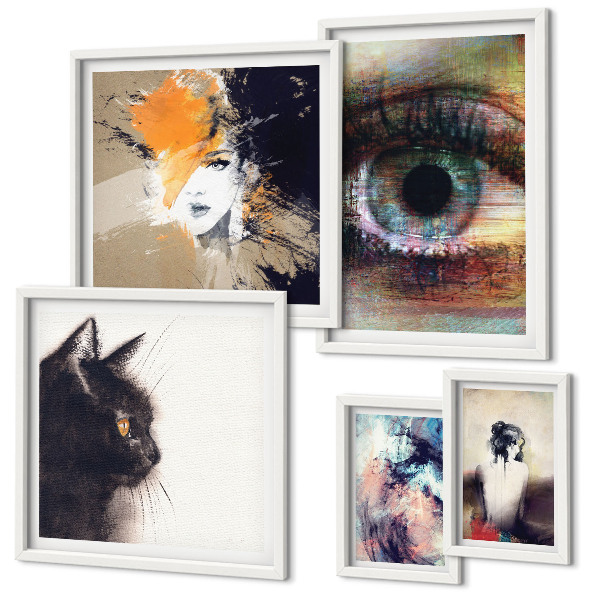 Decorațiune de perete set tablouri Portrete de artă modernă, abstracție