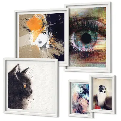 Set tablouri decorative pentru perete portrete în stil artă abstractă modernă