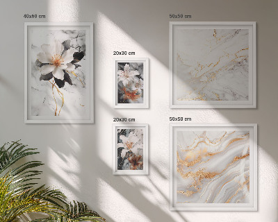 Decorațiune de perete set tablouri Flori de marmură elegantă