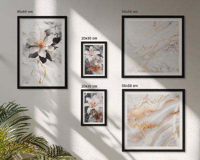 Decorațiune de perete set tablouri Flori de marmură elegantă