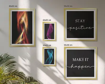 Tablou poliptic înrămat cu citate, modele de lumină și inspirații
