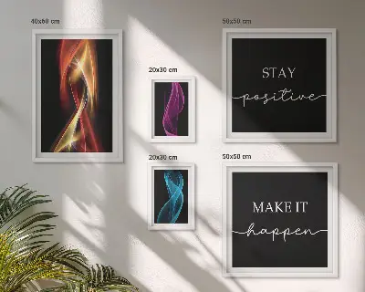 Tablou poliptic înrămat cu citate, modele de lumină și inspirații