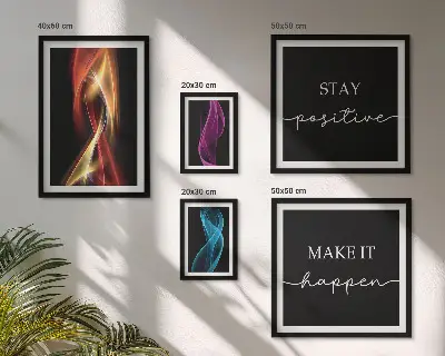 Tablou poliptic înrămat cu citate, modele de lumină și inspirații