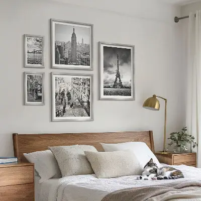 Set de tablouri decorative pentru perete cu peisaje urbane și icoane arhitecturale