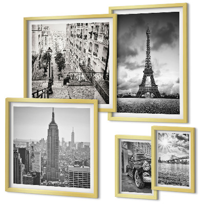 Decorațiune de perete set tablouri Peisaje urbane icoane arhitecturale