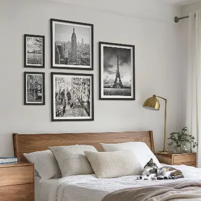 Set de tablouri decorative pentru perete cu peisaje urbane și icoane arhitecturale