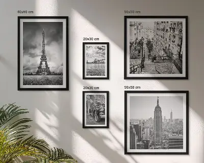 Set de tablouri decorative pentru perete cu peisaje urbane și icoane arhitecturale