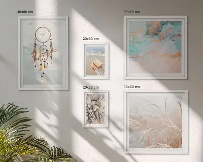 Tablou poliptic cu imprimeu de plajă în stil boho