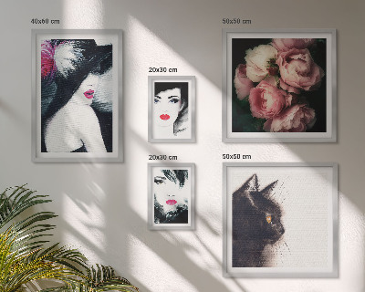 Decorațiune de perete set tablouri Portrete elegante de femei cu trandafiri