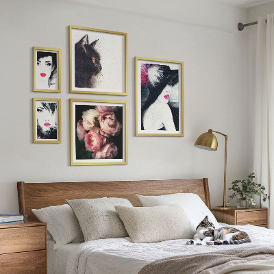 Decorațiune de perete set tablouri Portrete elegante de femei cu trandafiri