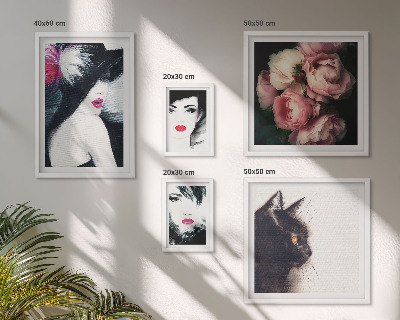 Decorațiune de perete set tablouri Portrete elegante de femei cu trandafiri