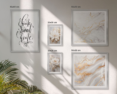 Polyptic înrămat Interior elegant din marmură cu flori