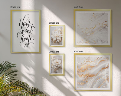 Polyptic înrămat Interior elegant din marmură cu flori
