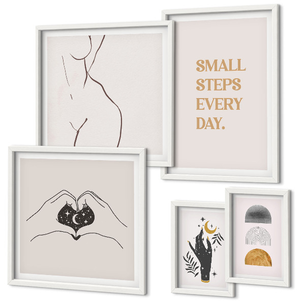 Decorațiune de perete set tablouri Motivație gândire pozitivă minimalism