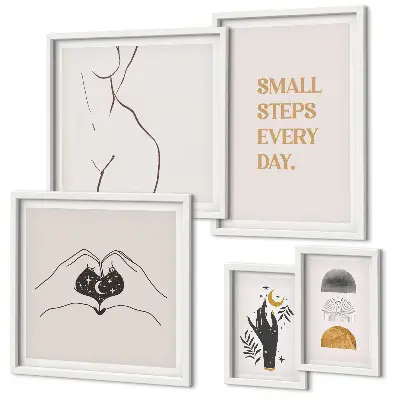 Set de tablouri decorative pentru perete motivație și gândire pozitivă într-un stil minimalist