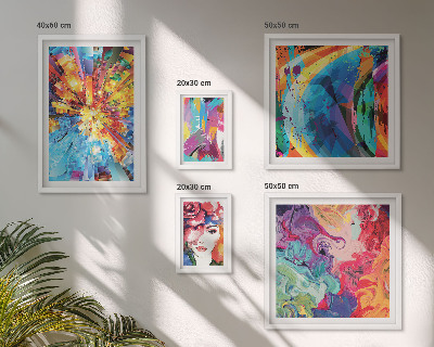 Polyptic înrămat Compoziții abstracte colorate