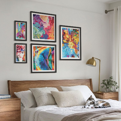 Polyptic înrămat Compoziții abstracte colorate