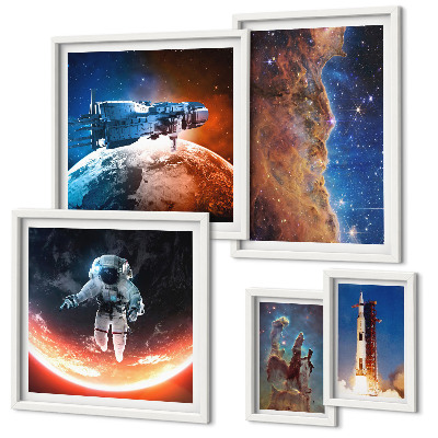 Decorațiune de perete set tablouri Călătoria spațială a galaxiei
