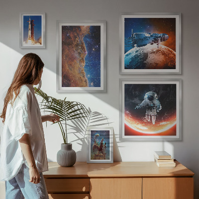 Decorațiune de perete set tablouri Călătoria spațială a galaxiei