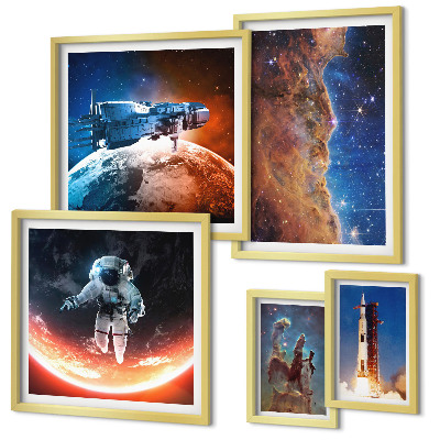 Decorațiune de perete set tablouri Călătoria spațială a galaxiei