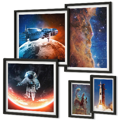 Decorațiune de perete set tablouri Călătoria spațială a galaxiei
