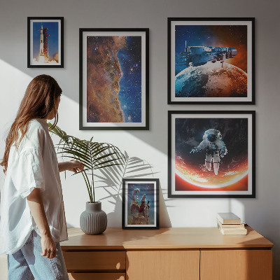 Decorațiune de perete set tablouri Călătoria spațială a galaxiei