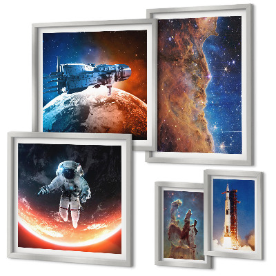 Decorațiune de perete set tablouri Călătoria spațială a galaxiei