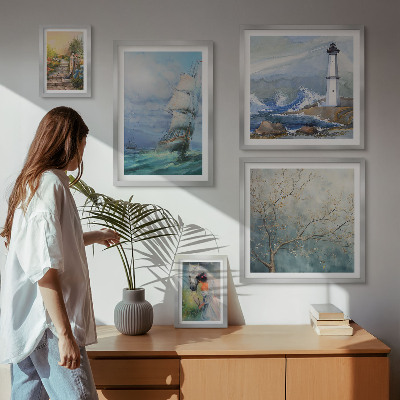 Decorațiune de perete set tablouri Aventuri și peisaje maritime