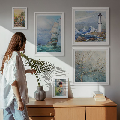Decorațiune de perete set tablouri Aventuri și peisaje maritime