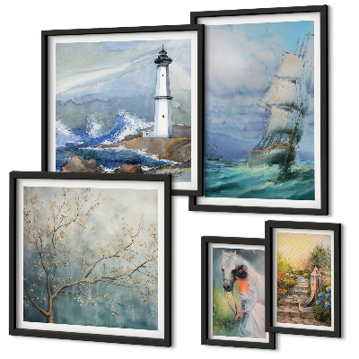 Decorațiune de perete set tablouri Aventuri și peisaje maritime