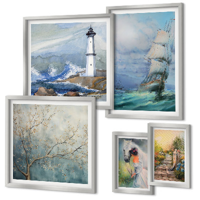 Decorațiune de perete set tablouri Aventuri și peisaje maritime