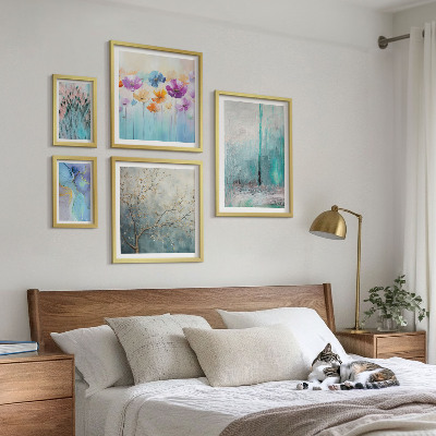 Polyptic înrămat Peisaje abstracte cu flori