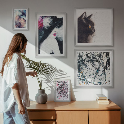 Decorațiune de perete set tablouri Portrete abstracte elegante