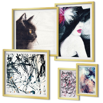 Decorațiune de perete set tablouri Portrete abstracte elegante