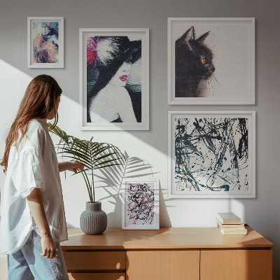 Decorațiune de perete set tablouri Portrete abstracte elegante