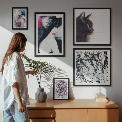 Decorațiune de perete set tablouri Portrete abstracte elegante