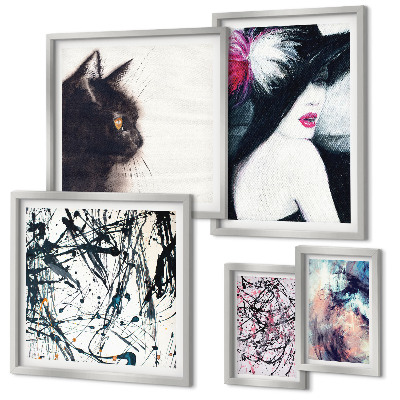 Decorațiune de perete set tablouri Portrete abstracte elegante